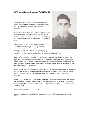 A preview of a PDF biography for Rowney, John Hoskin